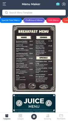Menu Maker android App screenshot 1